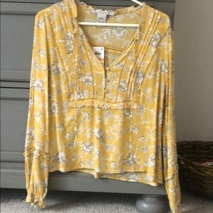 Yellow flowery long sleeve